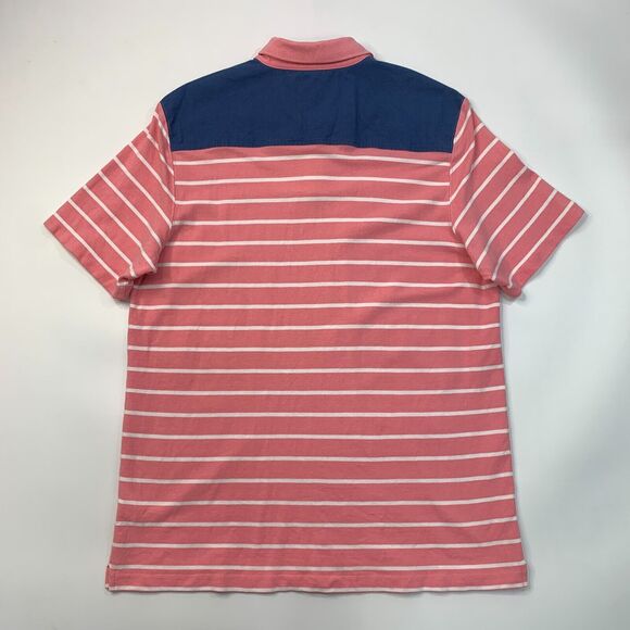 Vineyard Vines Polo Shirt Mens L Large Pink Striped Cotton Collared Island Shep - Picture 8 of 12